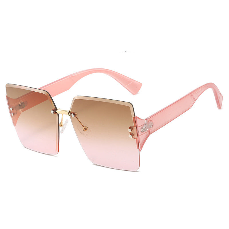 Lunettes de soleil carrées sans monture pour femme