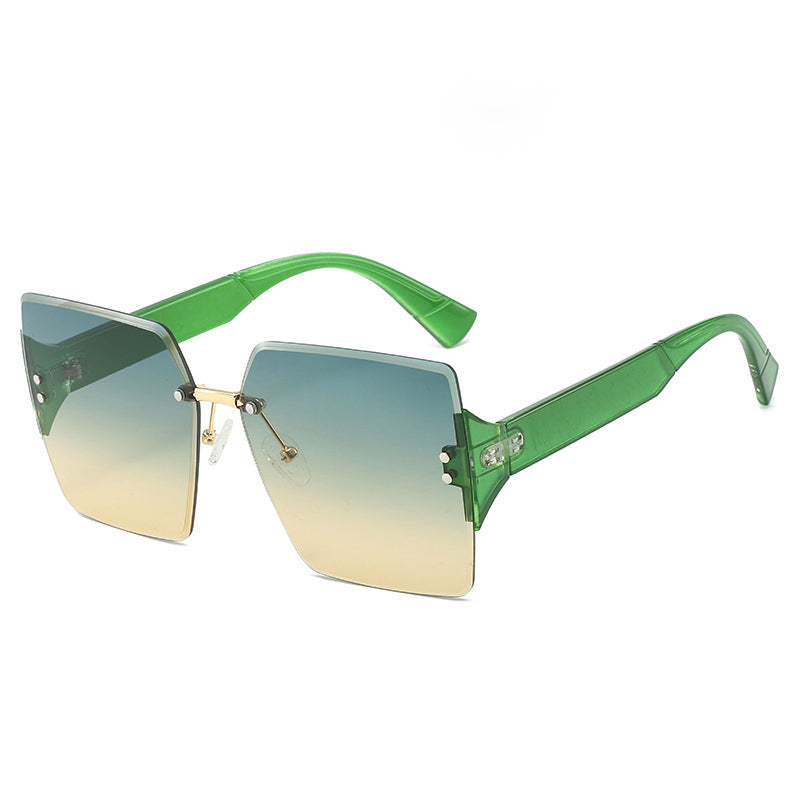 Lunettes de soleil carrées sans monture pour femme