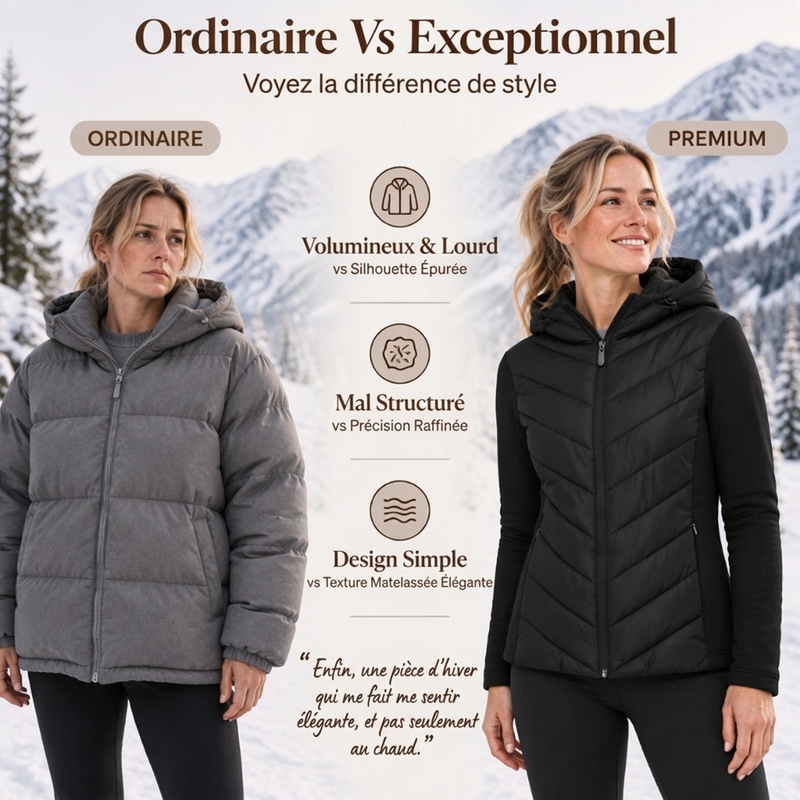 Veste matelassée patchou à capuche pour femme