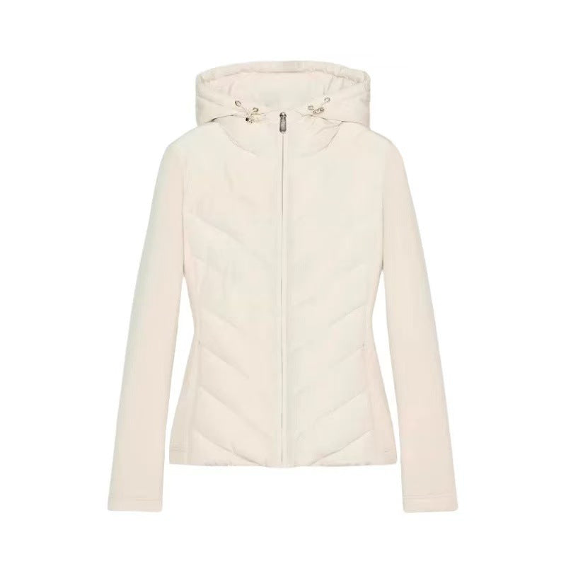 Veste matelassée patchou à capuche pour femme