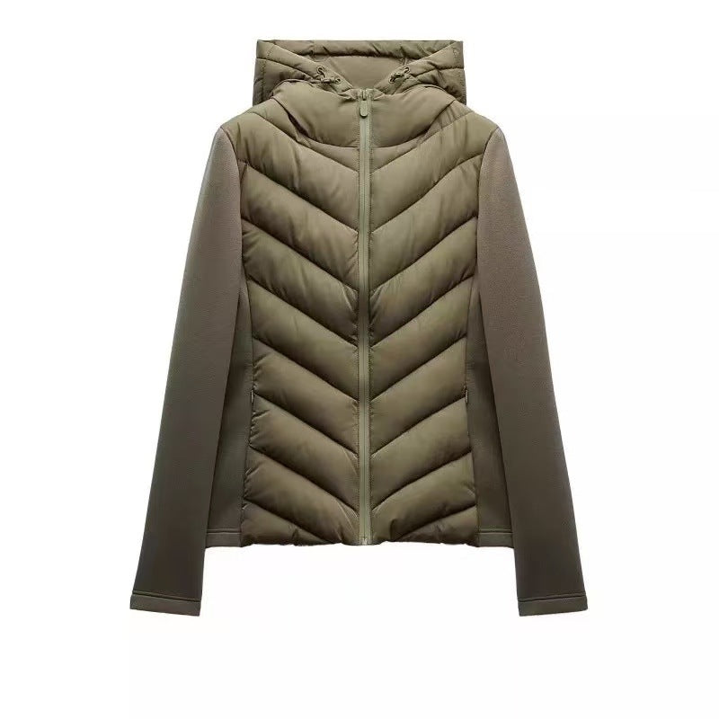 Veste matelassée patchou à capuche pour femme