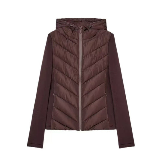 Veste matelassée patchou à capuche pour femme