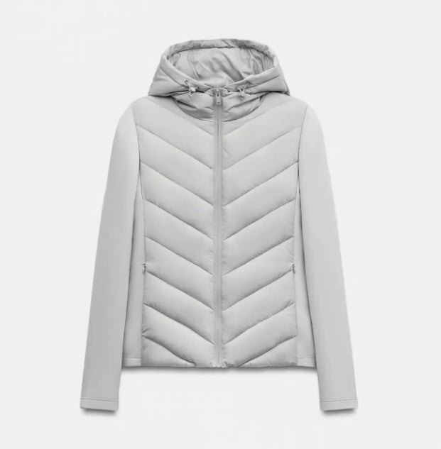 Veste matelassée patchou à capuche pour femme