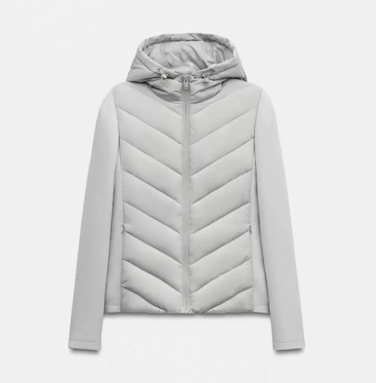 Veste matelassée patchou à capuche pour femme