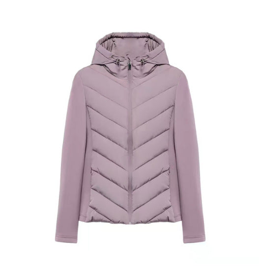 Veste matelassée patchou à capuche pour femme