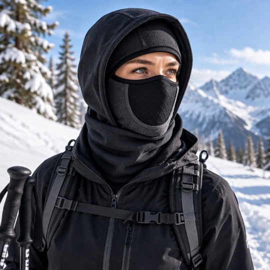 Cagoule thermique coupe-vent, masque facial