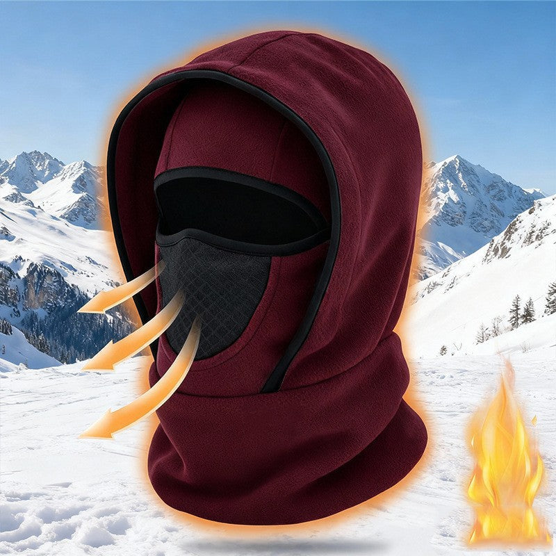 Cagoule thermique coupe-vent, masque facial