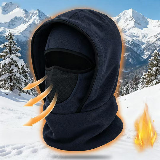 Cagoule thermique coupe-vent, masque facial