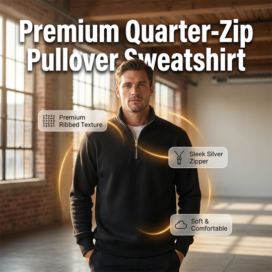 Liquidation totale : -50 % avant rupture de stock ⏳Sweat-shirt haut de gamme à col zippé