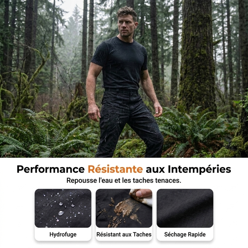 Pantalon tactique multi-poches imperméable et résistant à l'abrasion