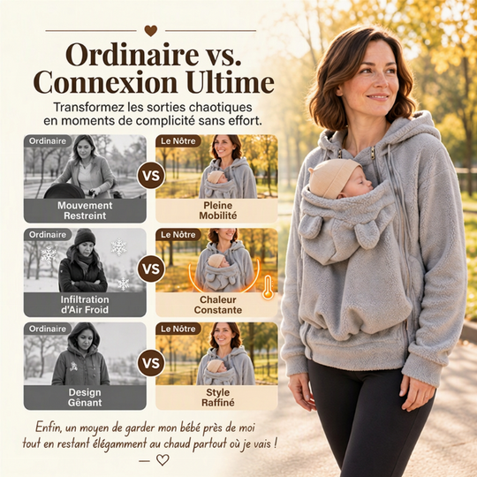 💖Soldes ! Prix cassés💖Veste à capuche confortable et chaude pour le portage de bébé