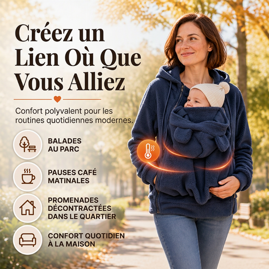💖Soldes ! Prix cassés💖Veste à capuche confortable et chaude pour le portage de bébé