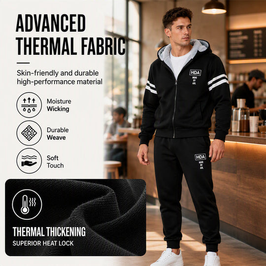 Men's Thickened Hooded Sweatshirt & Pants Set