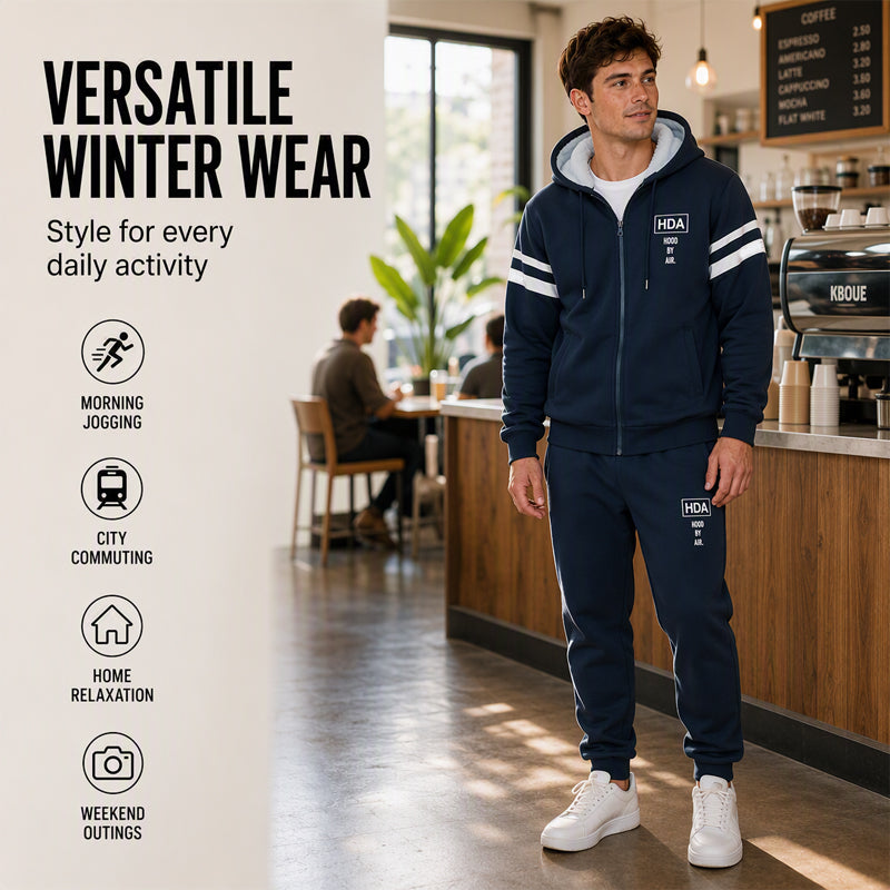 Men's Thickened Hooded Sweatshirt & Pants Set
