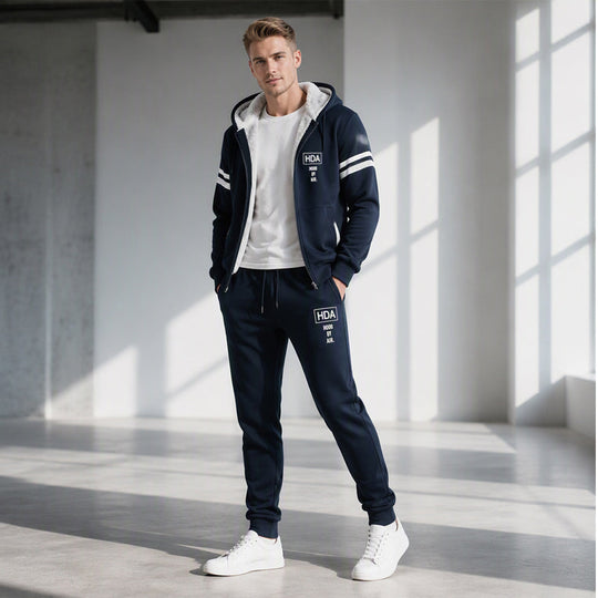 Men's Thickened Hooded Sweatshirt & Pants Set