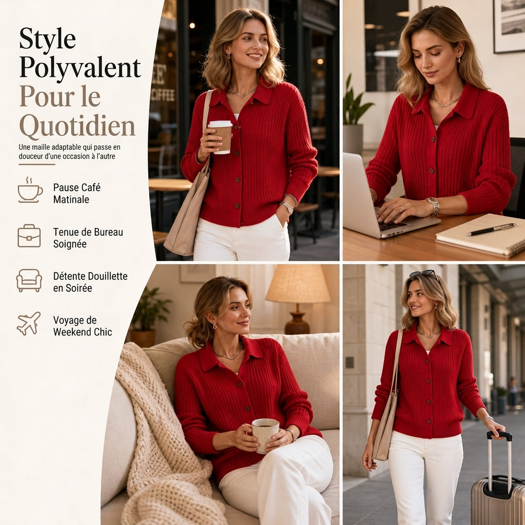 Cardigan en maille décontracté et ample pour femme