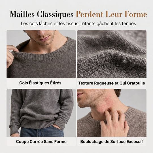 Pull en maille slim d'hiver pour homme