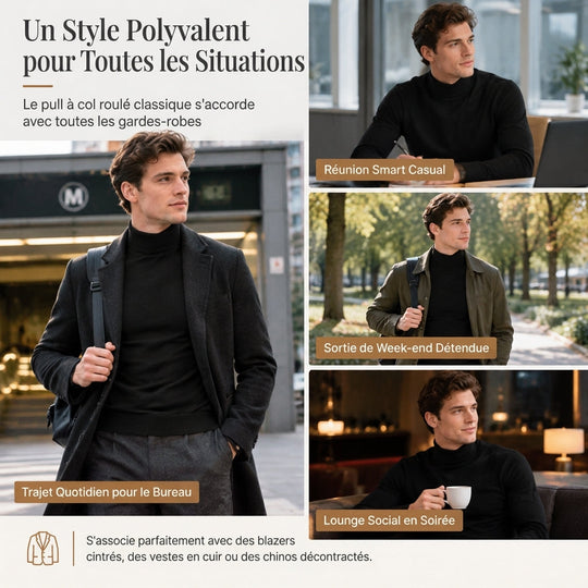Pull en maille slim d'hiver pour homme