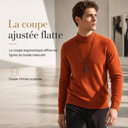 Pull en maille slim d'hiver pour homme