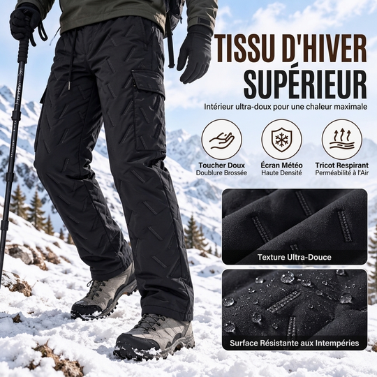Pantalon cargo homme doublé de peluche hivernal