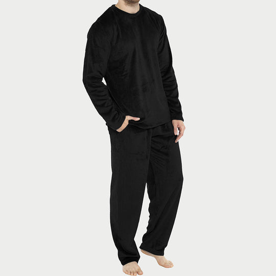 🌙 All-Night Warmth, Soft Velvet Feel | Men's Cozy Thermal Velvet Pajama Set🔥