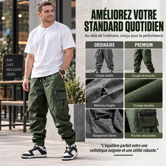 ✨ Pantalon cargo décontracté à plusieurs poches pour homme : facile à porter au quotidien 👖