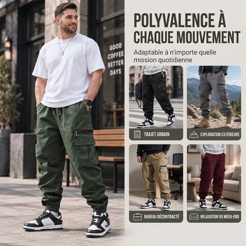 ✨ Pantalon cargo décontracté à plusieurs poches pour homme : facile à porter au quotidien 👖