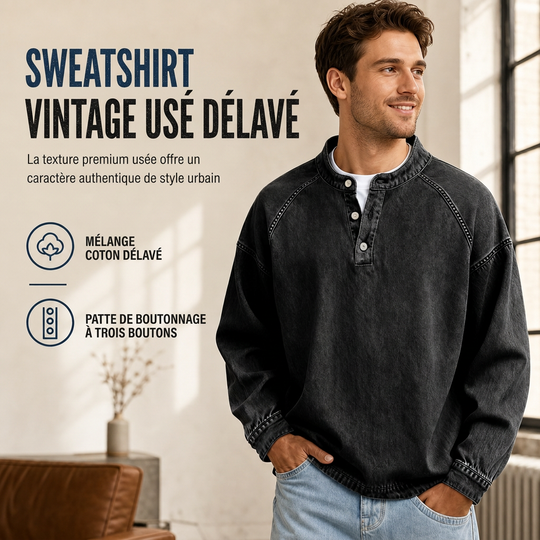 ✨ Ce sweat décontracté vintage oversize pour homme joue la carte cool sans effort 👕