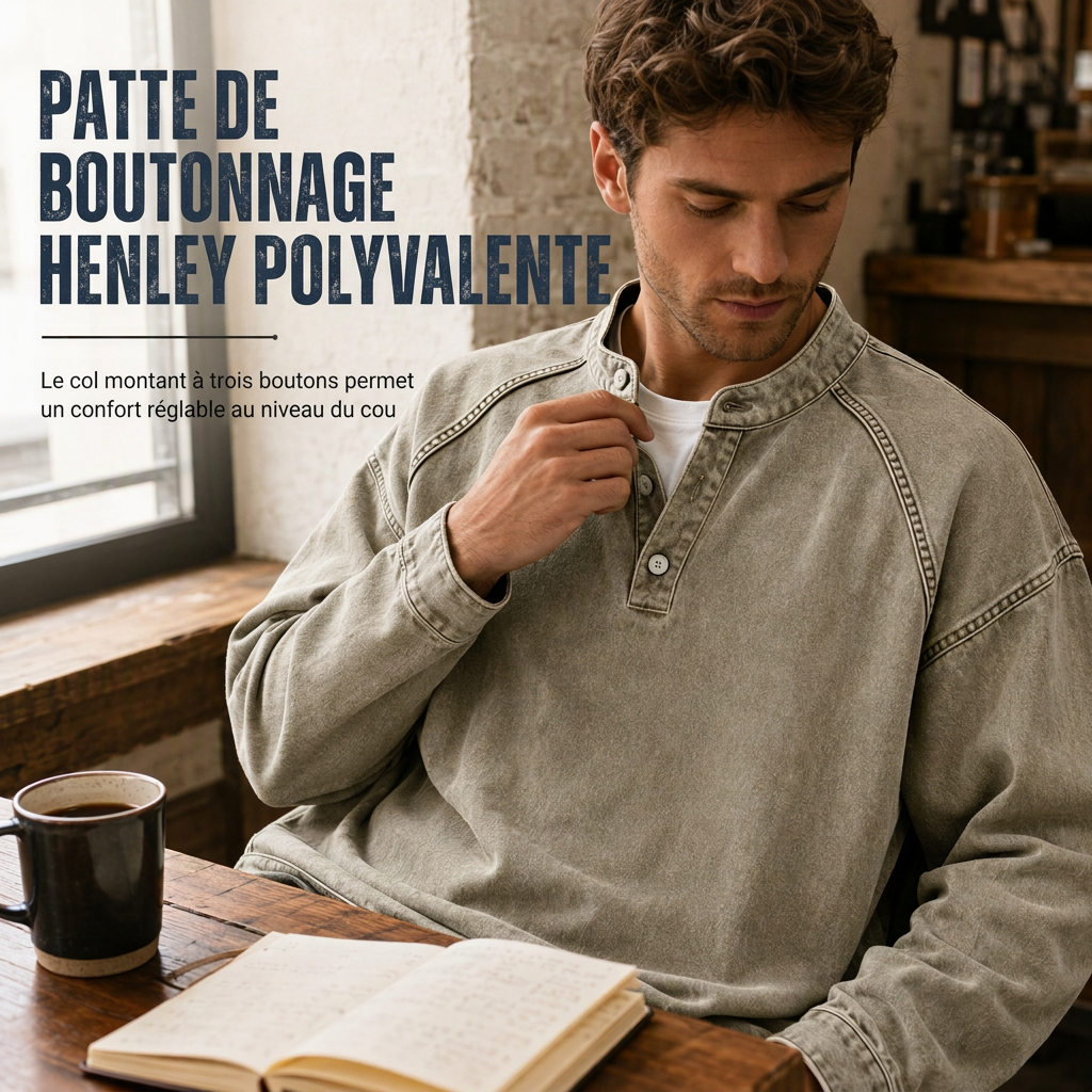 ✨ Ce sweat décontracté vintage oversize pour homme joue la carte cool sans effort 👕