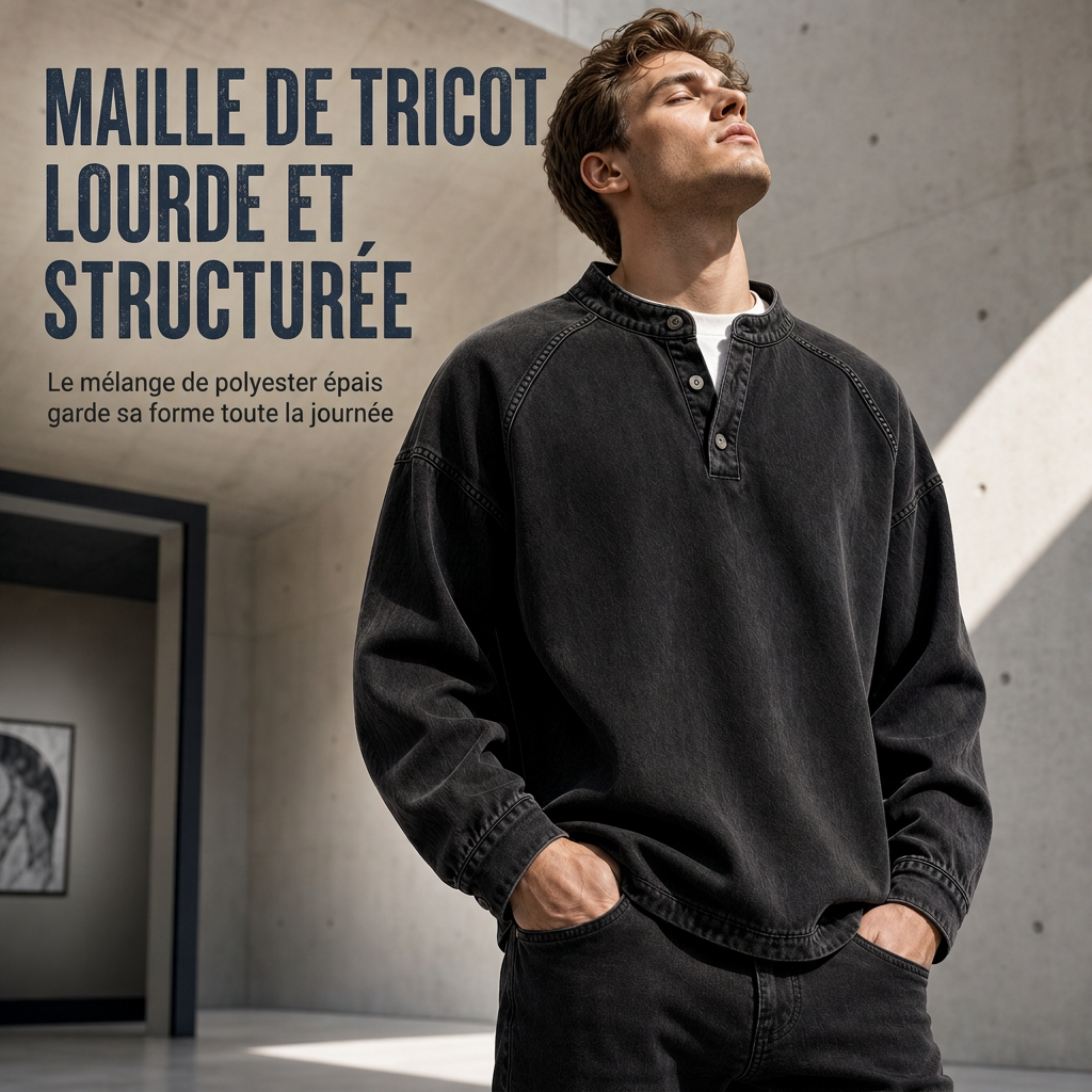 ✨ Ce sweat décontracté vintage oversize pour homme joue la carte cool sans effort 👕