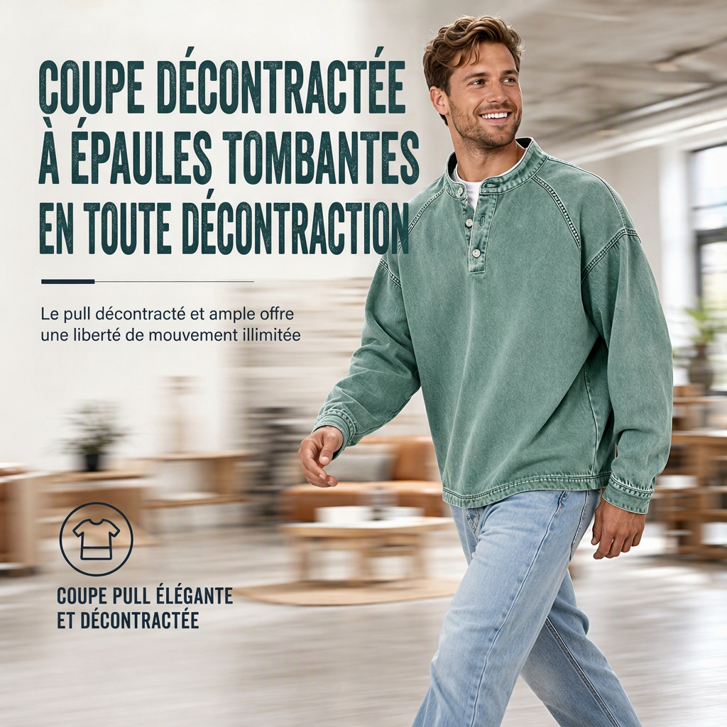 ✨ Ce sweat décontracté vintage oversize pour homme joue la carte cool sans effort 👕