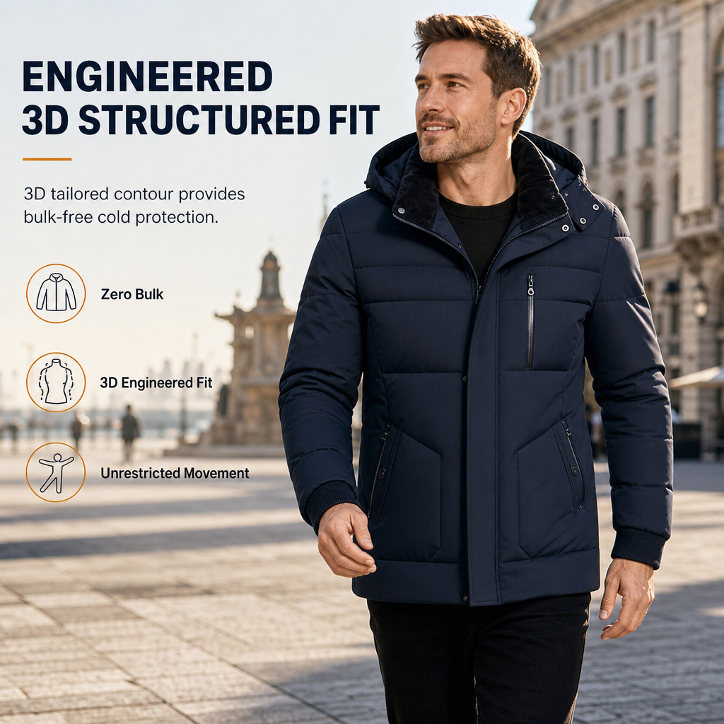 ❄️ Cold-Ready Warmth, Flexible Hood Design | Men's Winter Fleece Lined Coat with Detachable Hood