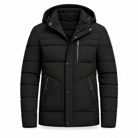 ❄️ Cold-Ready Warmth, Flexible Hood Design | Men's Winter Fleece Lined Coat with Detachable Hood
