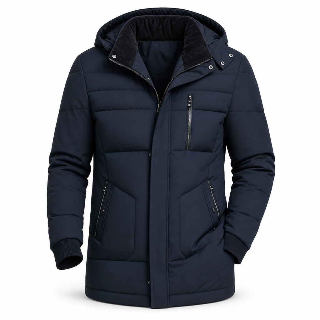 ❄️ Cold-Ready Warmth, Flexible Hood Design | Men's Winter Fleece Lined Coat with Detachable Hood