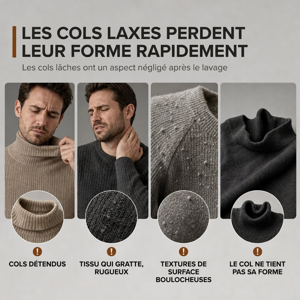 Pull col roulé en maille ajusté pour homme