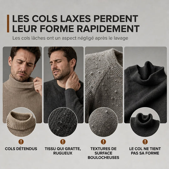 Pull col roulé en maille ajusté pour homme