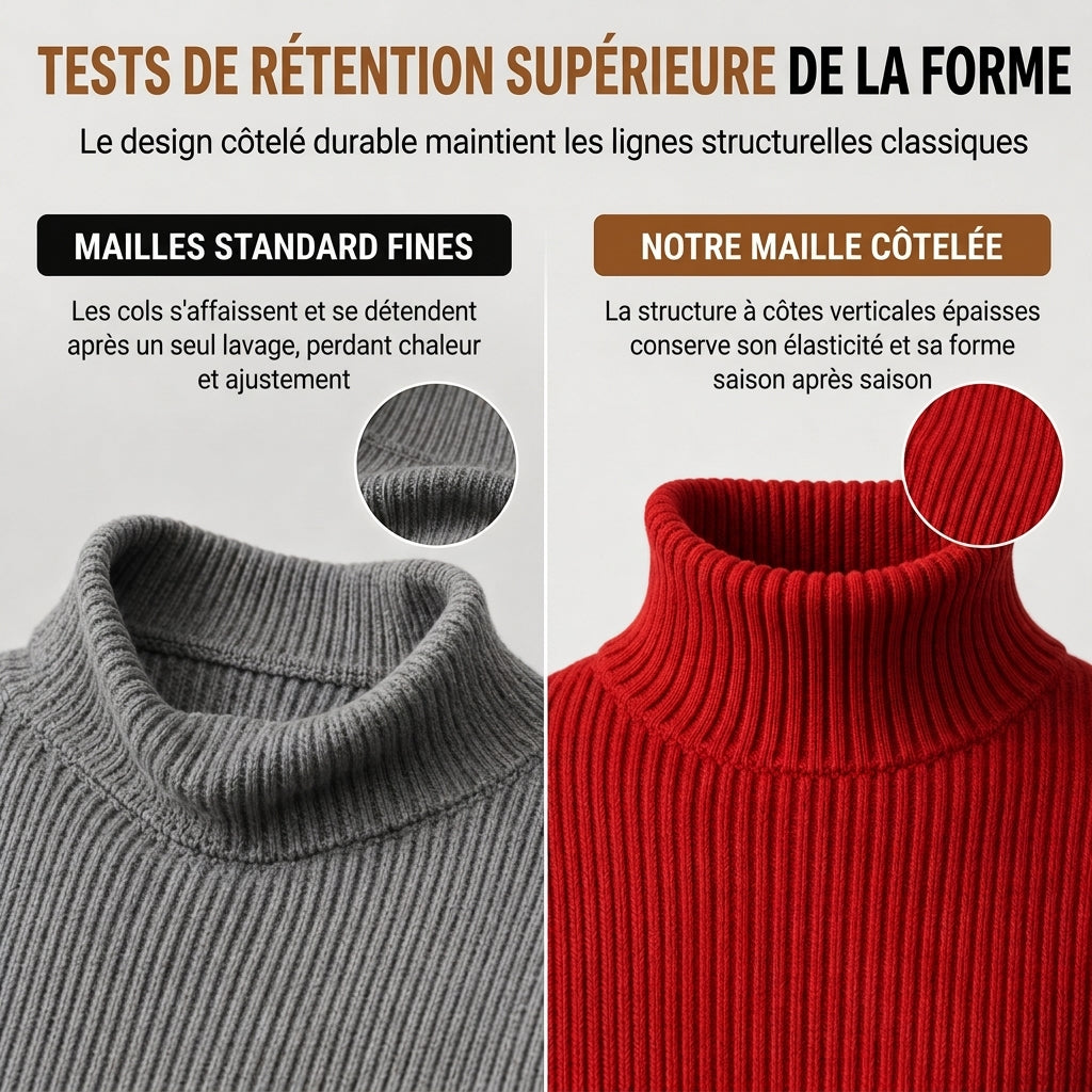 Pull col roulé en maille ajusté pour homme