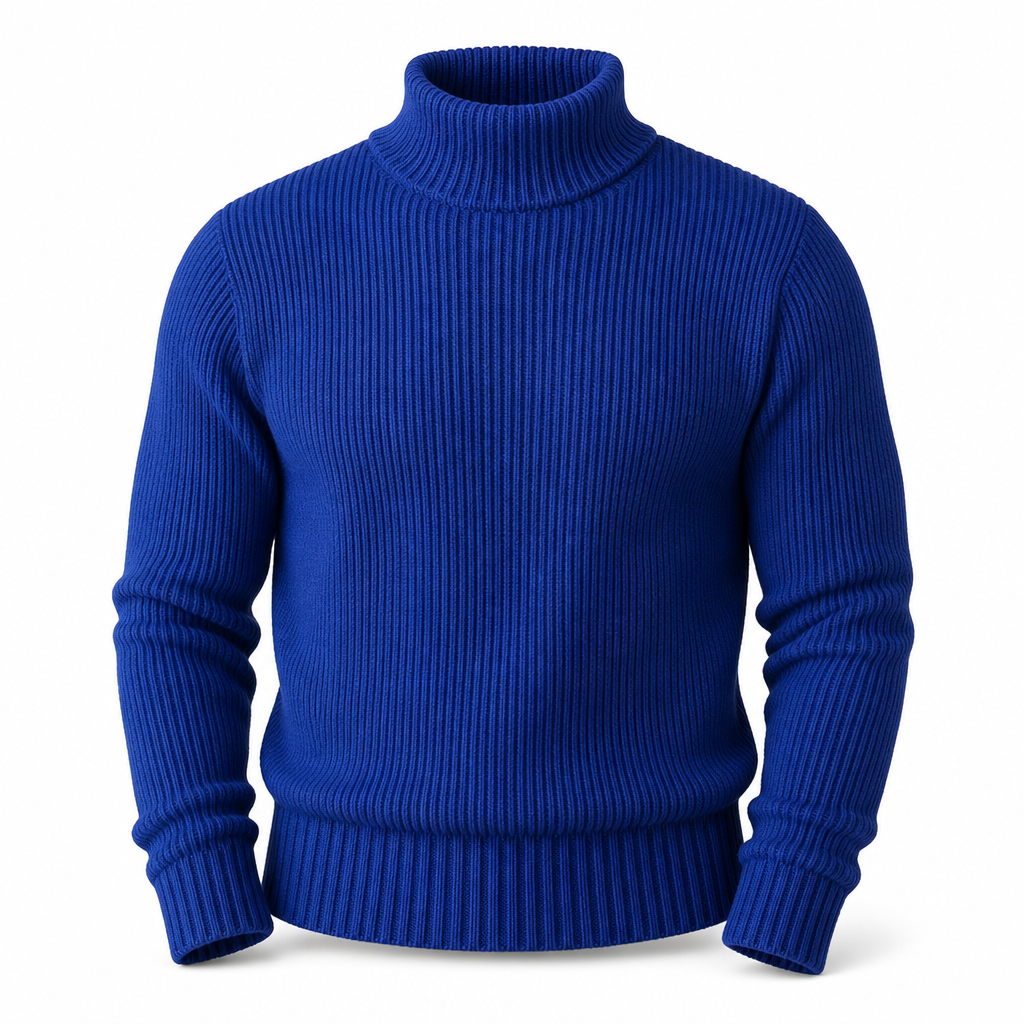 Pull col roulé en maille ajusté pour homme
