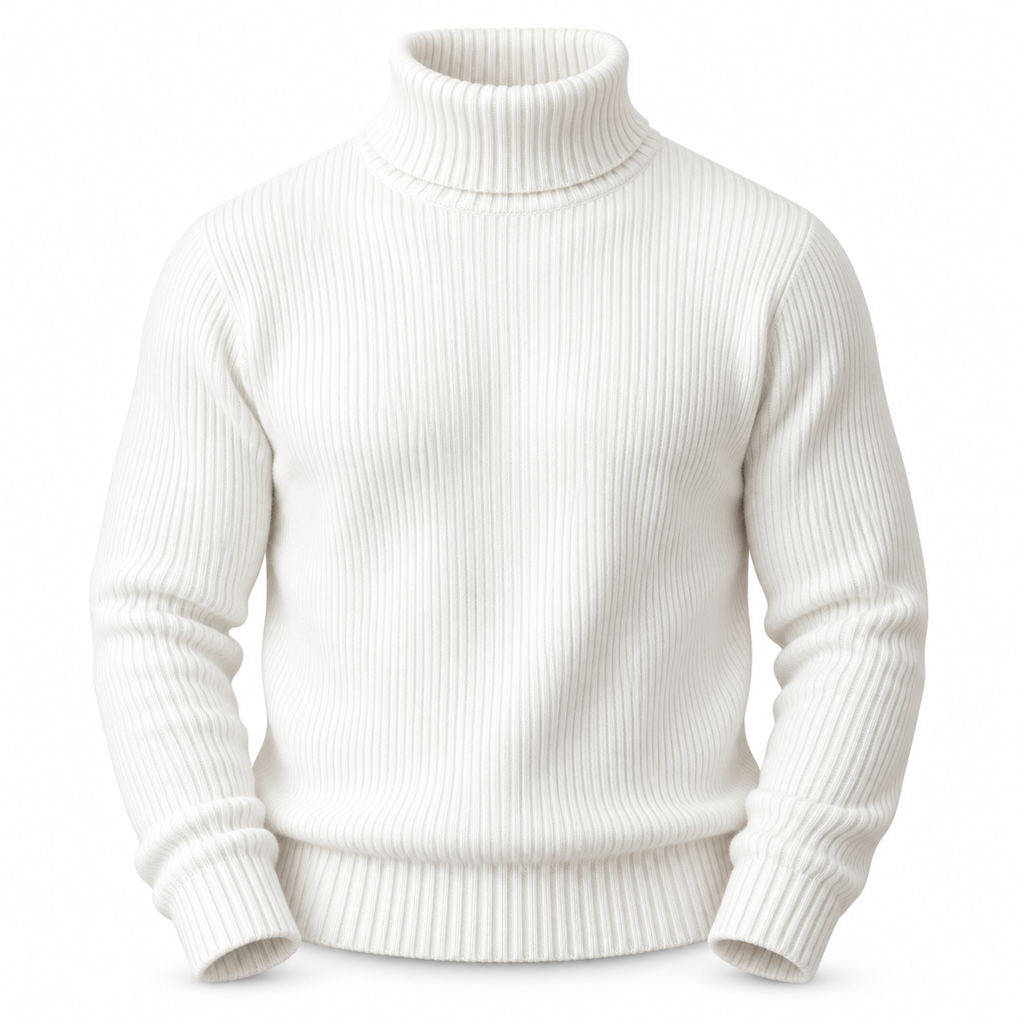 Pull col roulé en maille ajusté pour homme