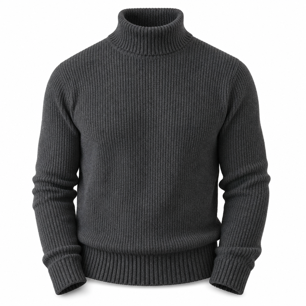 Pull col roulé en maille ajusté pour homme