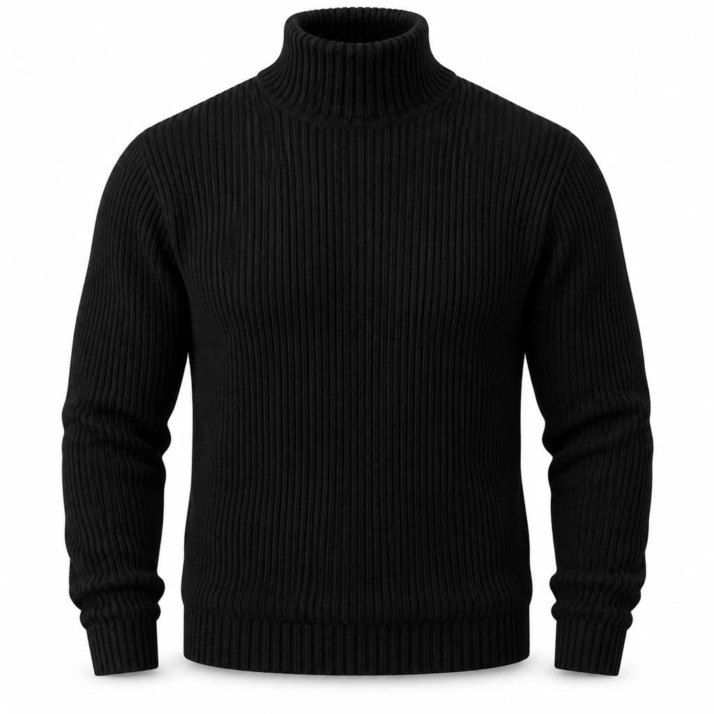 Pull col roulé en maille ajusté pour homme
