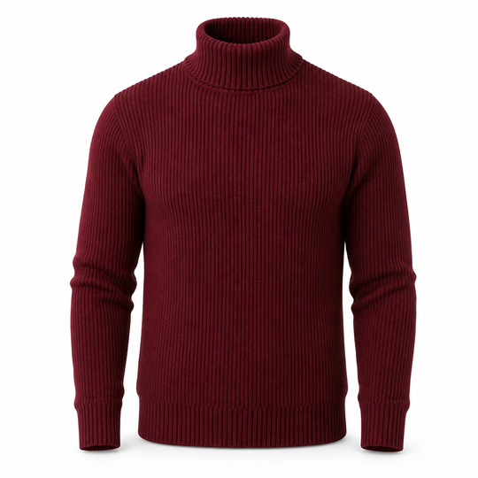 Pull col roulé en maille ajusté pour homme