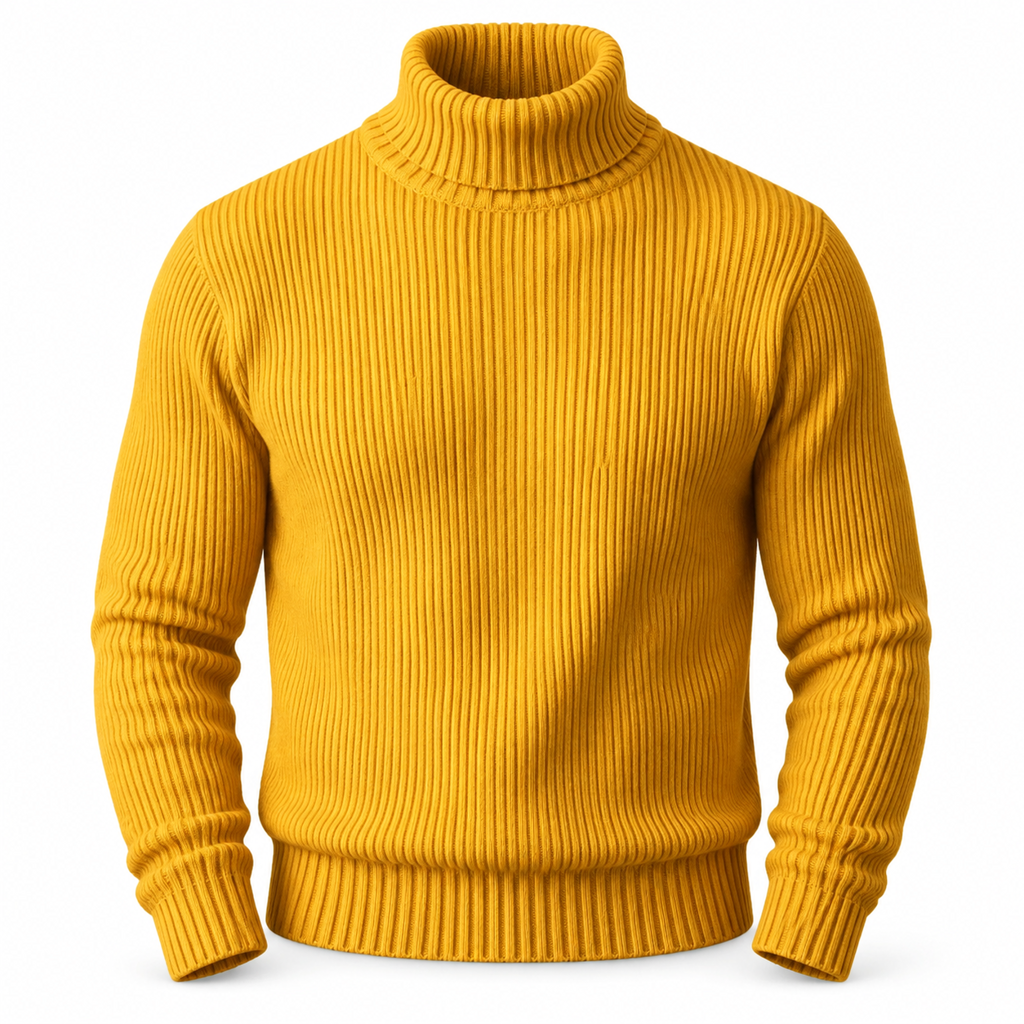 Pull col roulé en maille ajusté pour homme