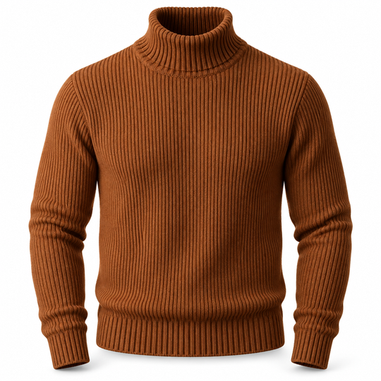 Pull col roulé en maille ajusté pour homme