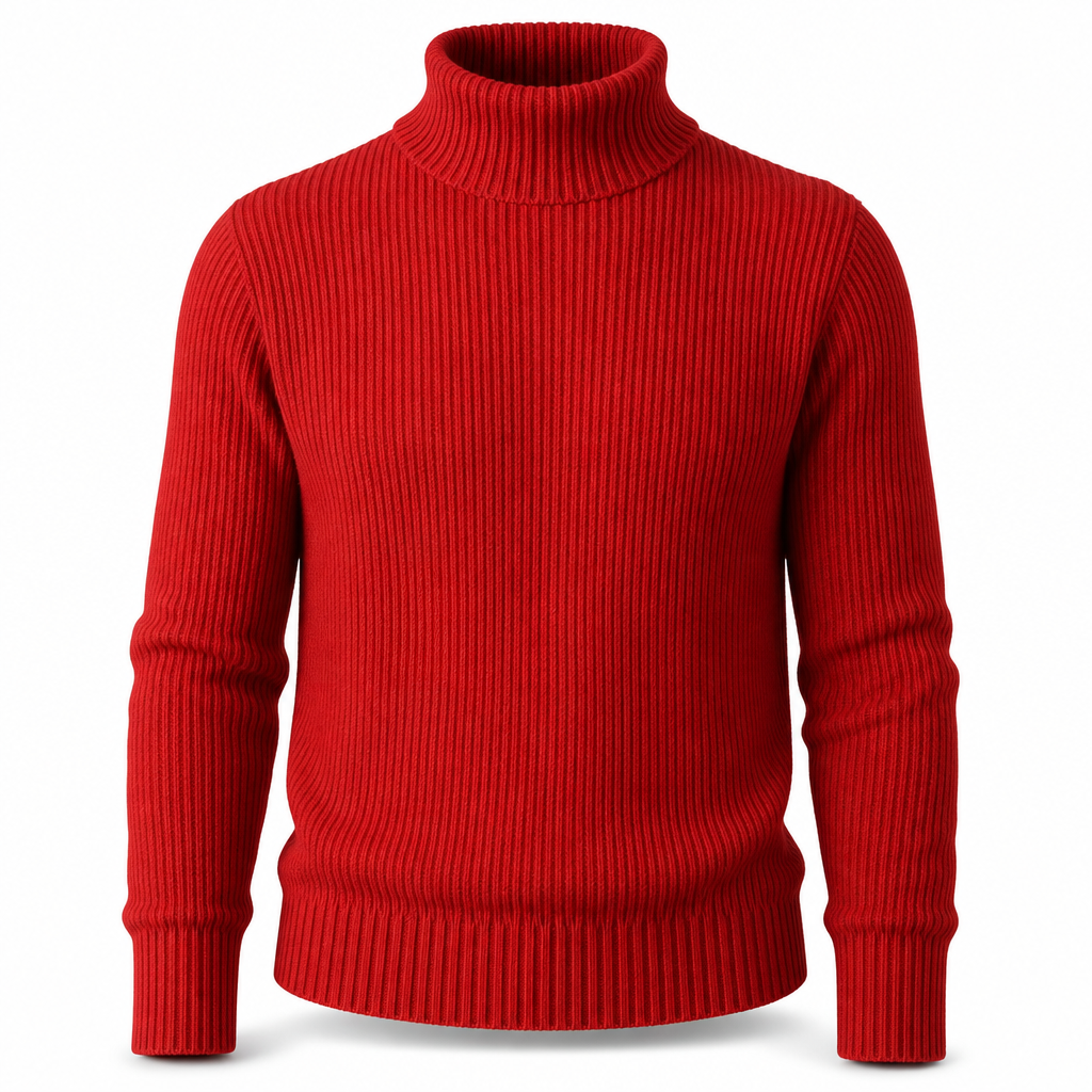 Pull col roulé en maille ajusté pour homme