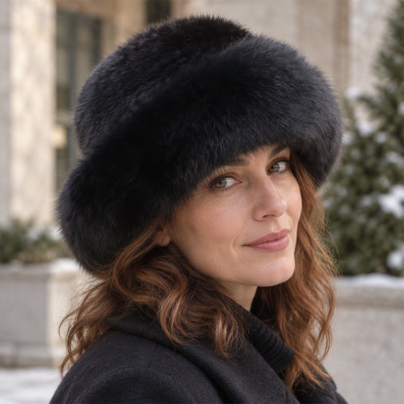 Chapeau chaud élégant en fausse fourrure pour femme