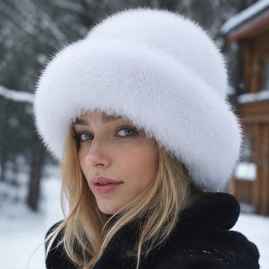 Chapeau chaud élégant en fausse fourrure pour femme