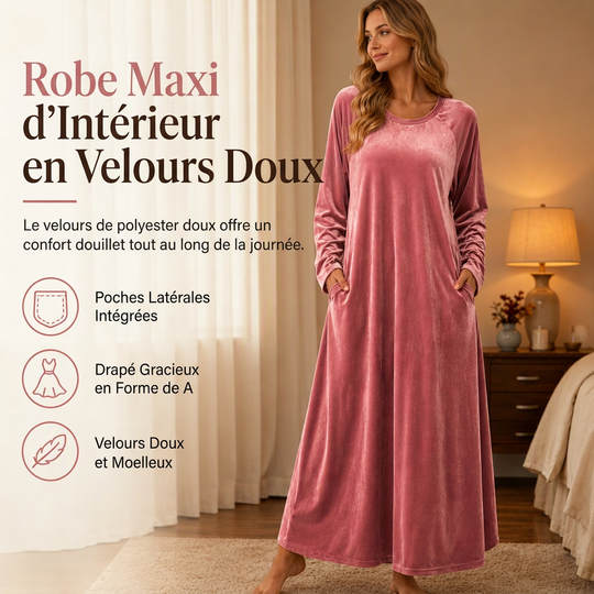 ✨ Robe décontractée en velours à col rond pour femme, avec poches : facile à porter au quotidien 👗