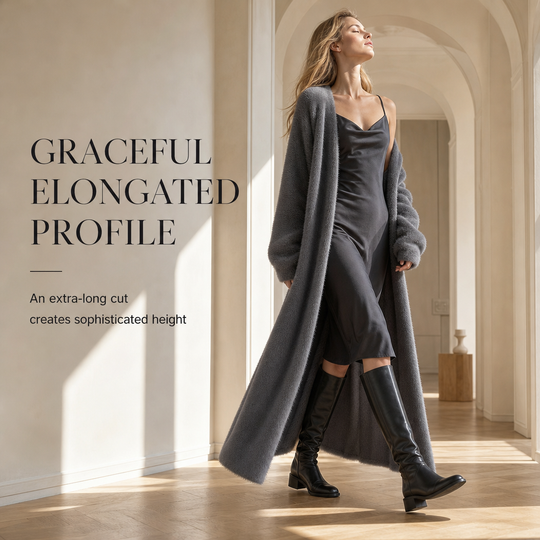 ☁️ Cloud-Like Softness, Relaxed Long-Line Warmth | Women's Faux Mink Fleece Long Cardigan Sweater Fluffy Oversized Knit Coat for Autumn and Winter