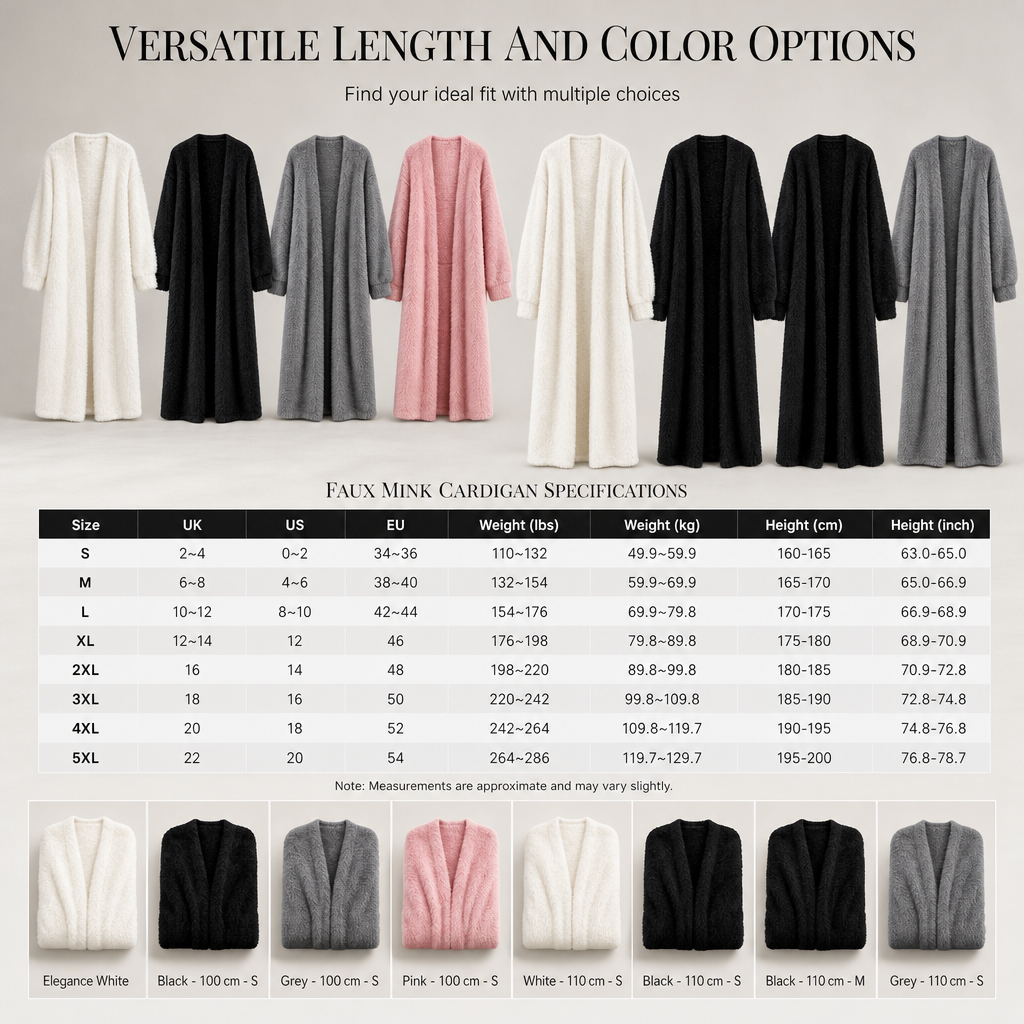 ☁️ Cloud-Like Softness, Relaxed Long-Line Warmth | Women's Faux Mink Fleece Long Cardigan Sweater Fluffy Oversized Knit Coat for Autumn and Winter